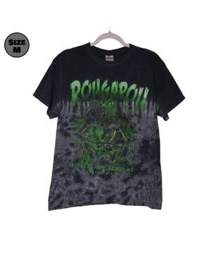 Cedar Point Rougarou Roller Coaster USED Shirt (FADING, M, Tie-Dye, Amusement)